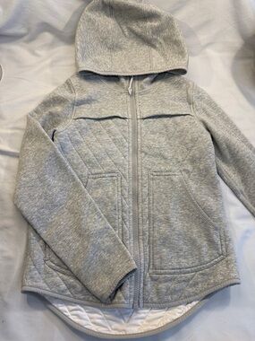 Ivivva Girls' Heather Gray Quilted Zip Hoodie